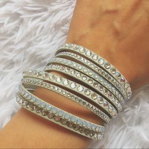 White Swarovski Slake Bracelet